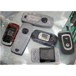LOT OF 6 MISC CELL PHONES