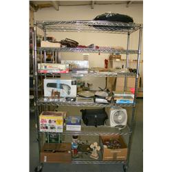 RACK OF MISC. HOUSE HOLD ITEMS