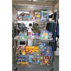 RACK OF MISC M&M COLLECTABLES