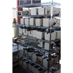 rack of citizen label printers w/ mag card readers