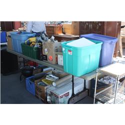 Table lot of miscellaneous items tools, books, etc