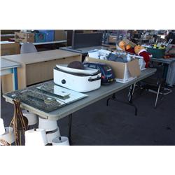 Table lot of miscellaneous household items