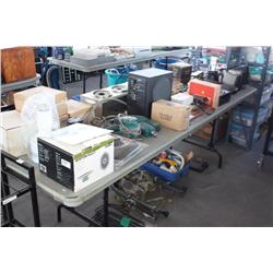 Table lot of miscellaneous electronics and tools