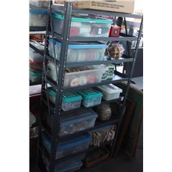 Two racks of miscellaneous household items