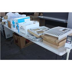 Table lot of miscellaneous office supplies, etc