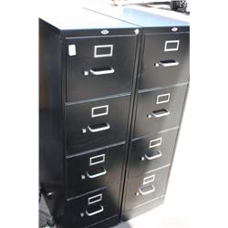 Lot of 2 black filing cabinets