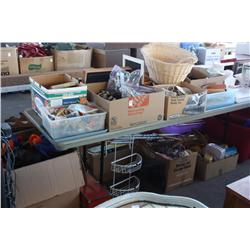 Table lot of miscellaneous household items