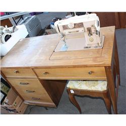 Singer sewing machine and table