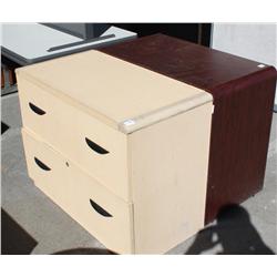 Set of two wooden lateral filing cabinets