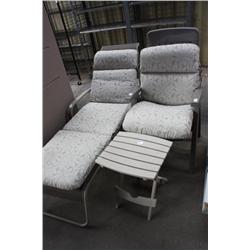 Set of Two Patio Chairs one with small foot rest/t