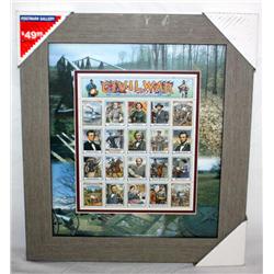 Framed Civil War Stamp Collection