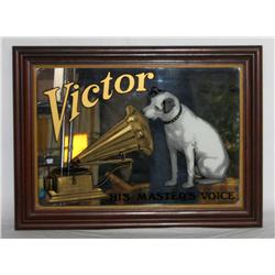 Framed Mirror of Victor Records Dog
