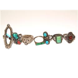 Lot of 7 Sterling Sliver Rings