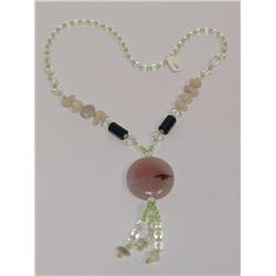 Moss Agate & Chrysoprase Crystal Necklace