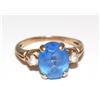 Image 1 : 10kt AAA Chatham Tanzanite & White Stone Ring