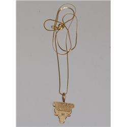14K Gold Chain & Chicago Bulls Pendant