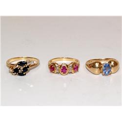 AAA Burmese Ruby, Cashmere Sapphire & Tanzanite Ri