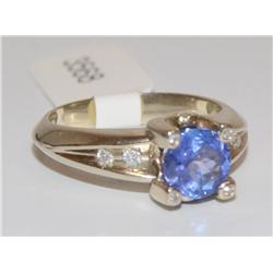 1.00Ctw AAA Tanzanite Round & Diamonds F.R.D Desig