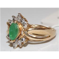 AAA Colombian Emerald & Diamonds Ladies Ring