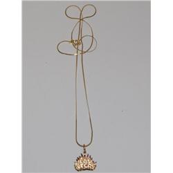 14K Gold Chain & Las Vegas Pendant