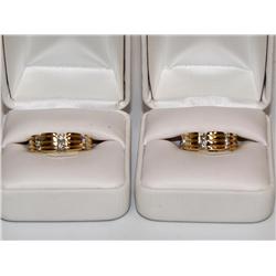 14K Gold & Diamond Matching His/Hers Wedding Bands