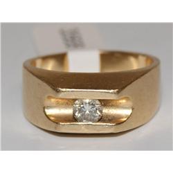 1/4Ctw Diamond Solitaire Hand Made Men's Ring