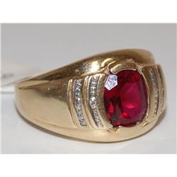 AAA Chatham Ruby & Diamonds Men's Ring