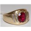 Image 1 : AAA Chatham Ruby & Diamonds Men's Ring