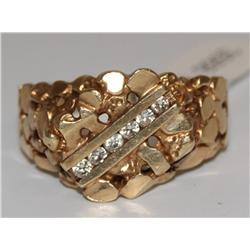 Diamonds Nugget Style Hand made Men's Ring