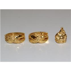 Italian Gold Earrings & Gold Design Buddha