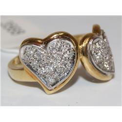 Diamonds Heart Design Hand Made Ladies Ring