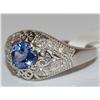 Image 2 : 1.00Ctw AAA Tanzanite Round & Diamonds Hand Carved