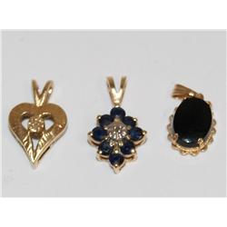 Diamonds Pendant, Sapphire Pendant & Onyx Pendant