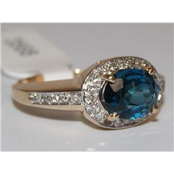 AAA London Blue Topaz & Diamonds J.R Design Ladies