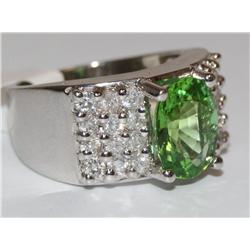 AAA Peridot & Diamonds Design Ladies Ring
