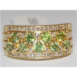 AAA Peridot & Diamonds Hand Made Ladies Ring