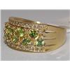 Image 3 : AAA Peridot & Diamonds Hand Made Ladies Ring