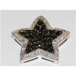 White & Black Diamonds Star Design Pendant