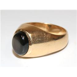 18kt Gold 3ct Black Star Sapphire Ring 22gr