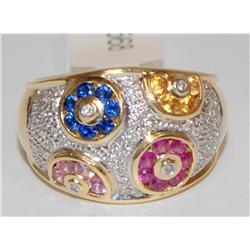 AAA Ruby, Sapphire, Yellow Topaz & Diamonds "VIAN