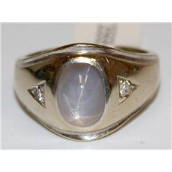 AAA Aquamarine & Diamonds Heavy Men's Ring