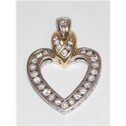 1.00Ctw Diamonds Heart Shape Two Tone Ladies Penda