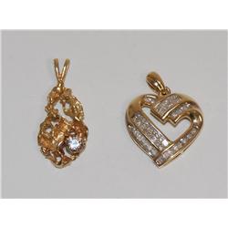 Diamonds Heart Shape pendant & Nugget Style Pendan