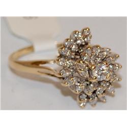 3/4ctw Diamonds Cocktail Vintage Ladies Ring