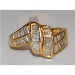 Diamonds Cluster Baguettes Hand Made Ladies Ring