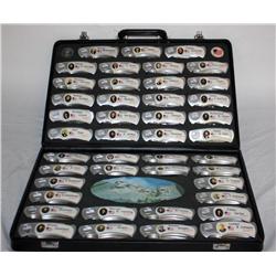 Case of Collectible Knives of Presidents Faces