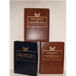 Huge Set 22KT Golden Replicas US Stamps/3 Volumes