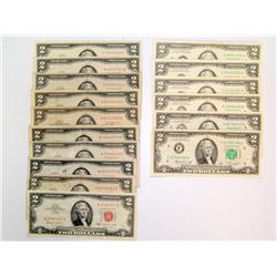 $2 Red And Green Seal Notes (Times The Money)