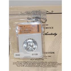 1963-D MS-65 Franklin Half Dollar SGS