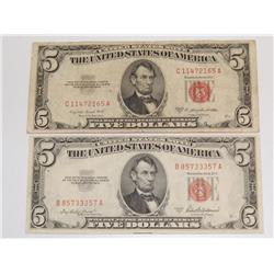 1953-A & B $5 US Notes (Times the Money)